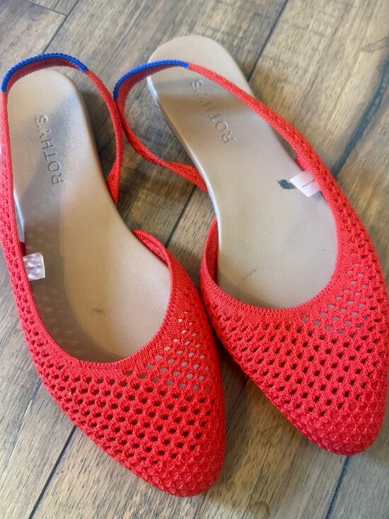 Rothy's Shoes - Rothy's The Almond Slingback Poppy Red Mesh Flats Size 9